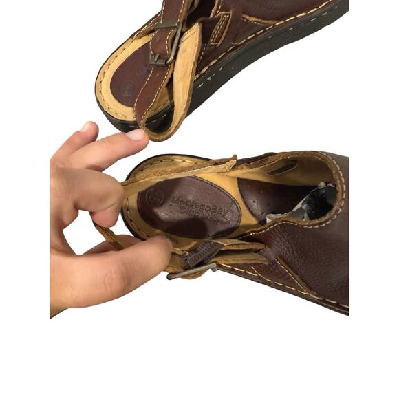 90s Y2K Montego BAY Club Slip On Sling back Leather Slide Sandals size 9.5 - Picture 2 of 8